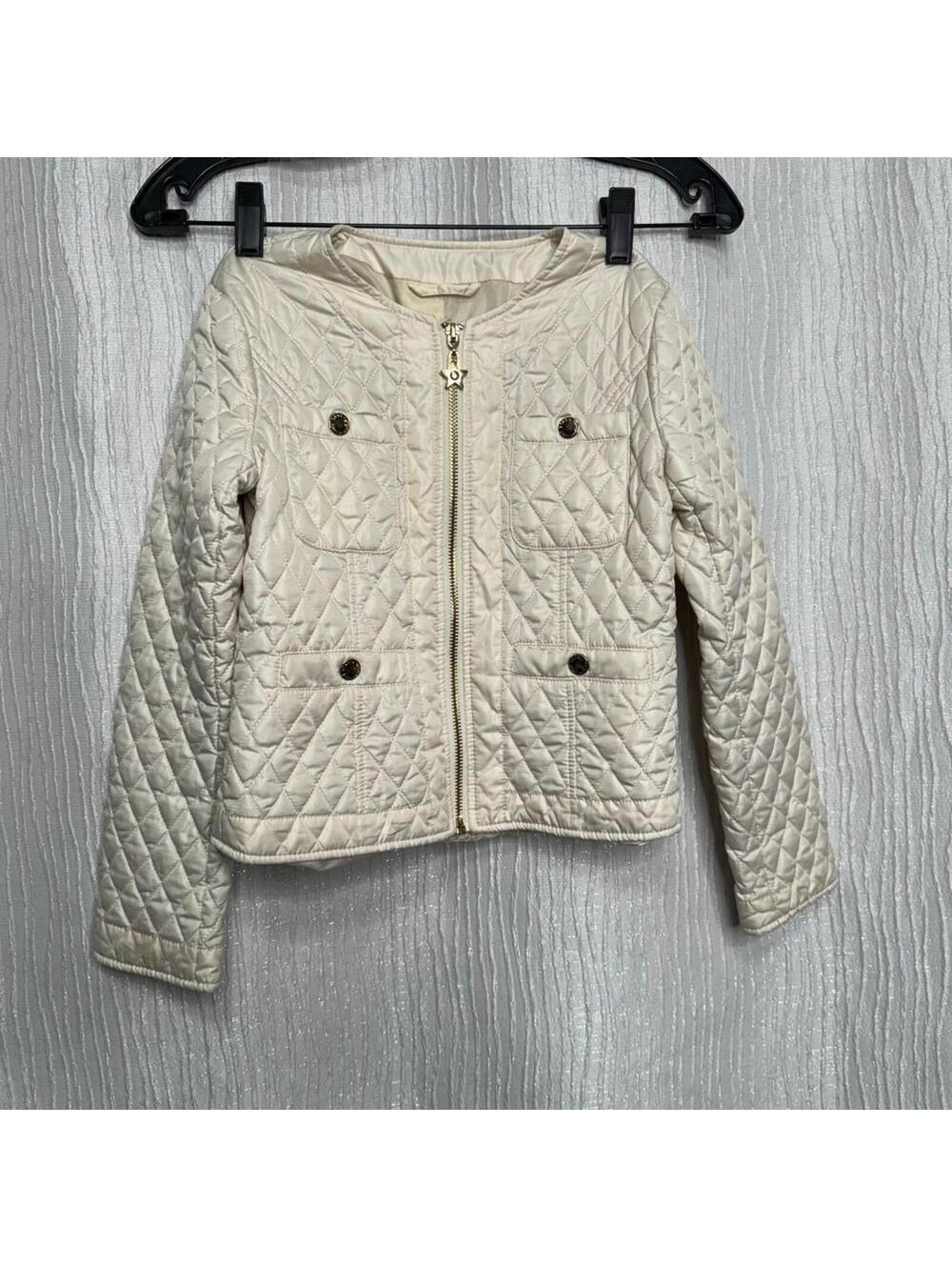 Quilted Cream Lightweight Coat - Girls